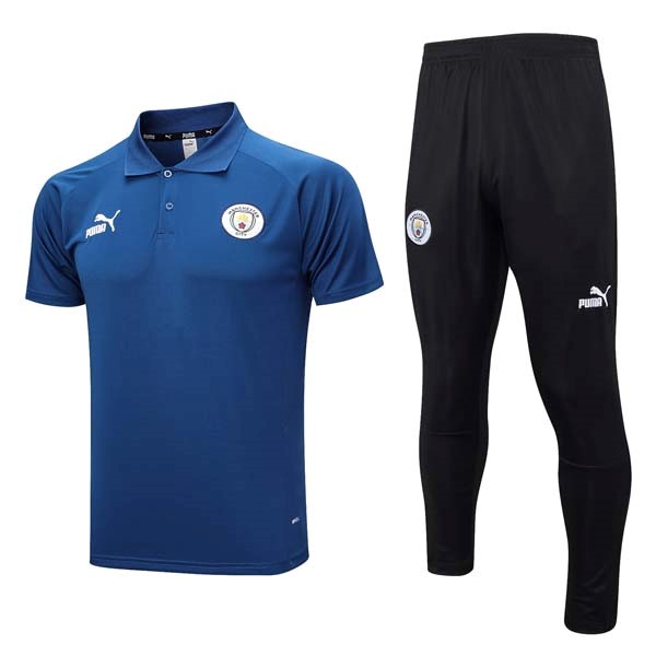 Polo Manchester City Conjunto Completo 2023/24 Azul Negro
